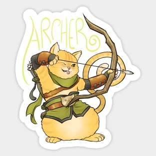 Archer Cat - Videogame RPG Class Sticker